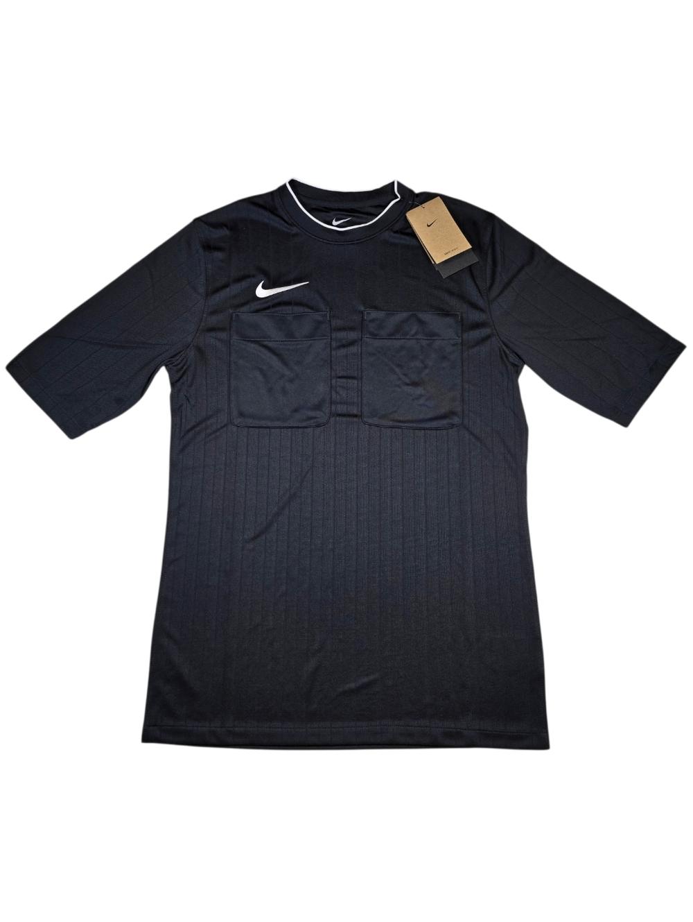 NWT Nike Dri-Fit Soccer Referee Black Slim Fit Double Pocket Jersey Men's Size M